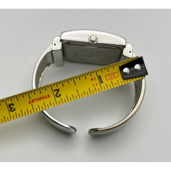 Vivani Womens Silver Tone Cuff Watch Bracelet Bangle Rhinestone Accents - Picture 7 of 8
